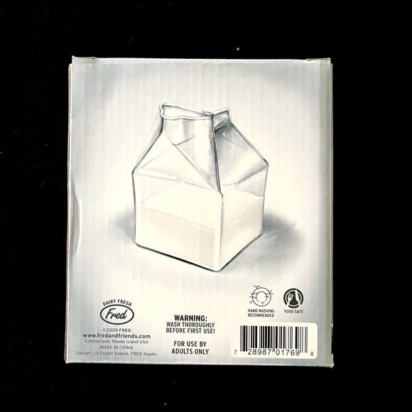 NWOT ‘Half Pint Mini Carton Creamer’ Hand Blown-Glass - Picture 6 of 7